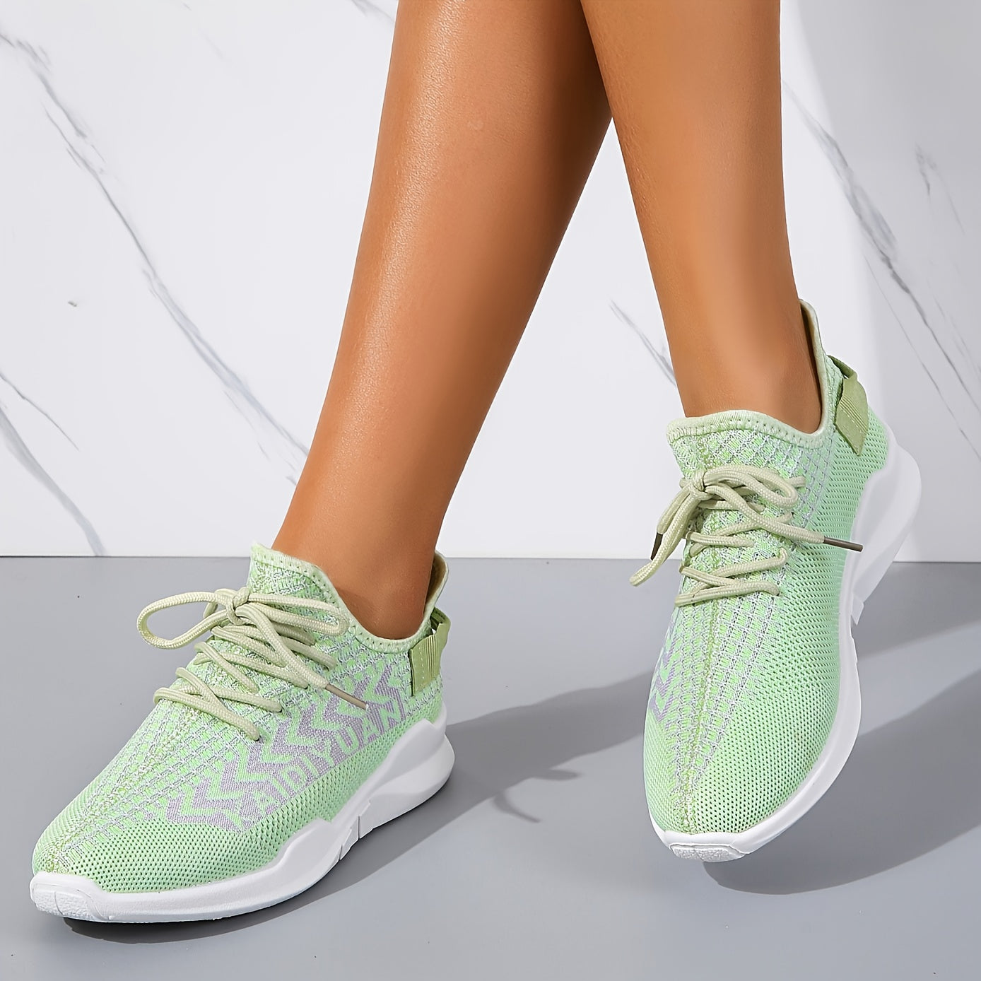 Breathable Lace up Casual Sneakers For Women Letter Pattern Women's Sports Shoes