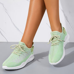 Breathable Lace up Casual Sneakers For Women Letter Pattern Women's Sports Shoes