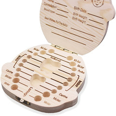 Baby Teeth Keepsake Box Wooden Corrosion Resistant Durable 12x4x1.2in