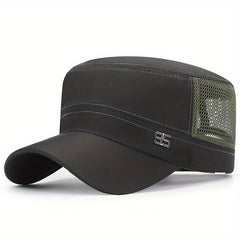 Mesh Flat Hat Adjustable Snapback Baseball Cap Trucker Army Dad Outdoor Hat