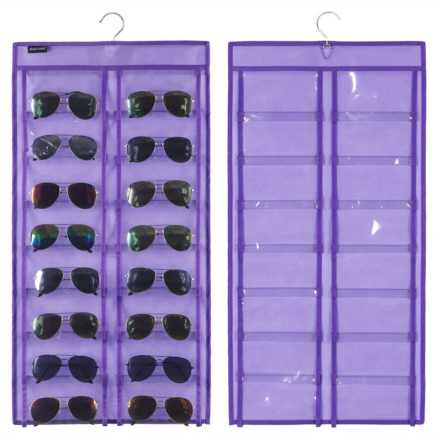 Dual Sided Hanging Sunglasses Organizer Wall Eyeglass Holder Sunglass Rack