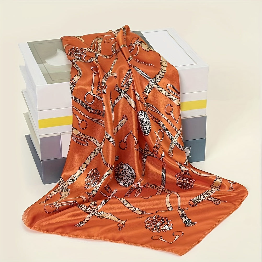 Graphic Bandana Silk Scarf Casual Shawl Wrap Head Wrap Bag Handle Charm