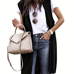 Sleeveless Open Front Cardigan for Women