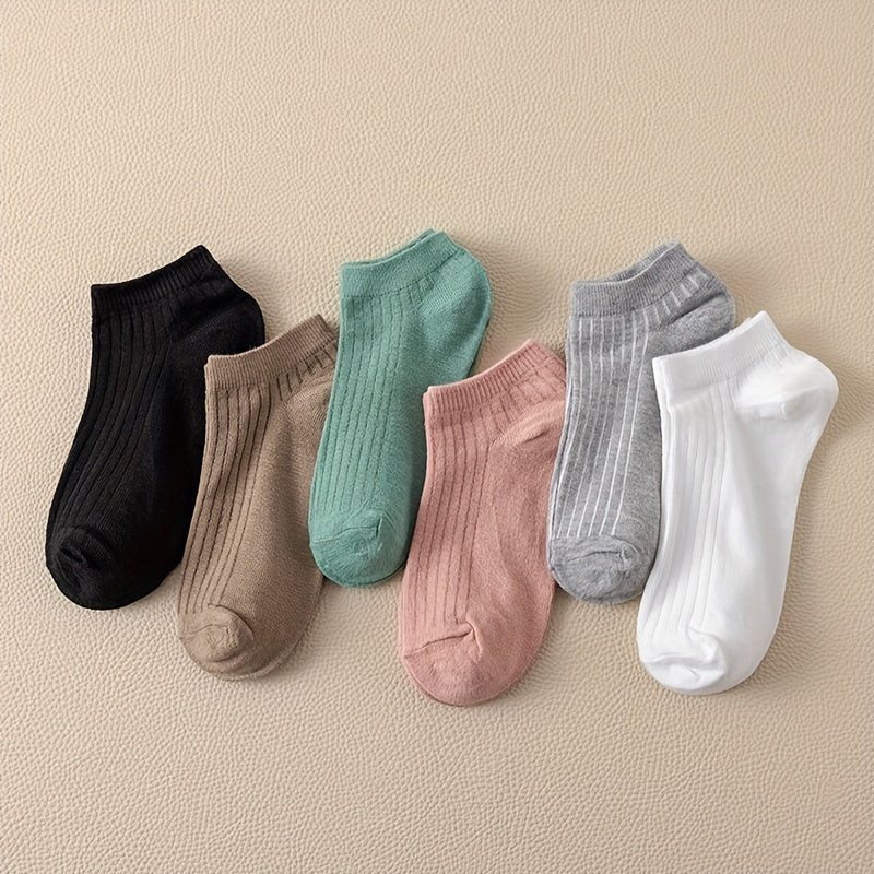 10 Pairs Solid Ankle Socks Comfortable & Breathable Low Cut Women's Stockings