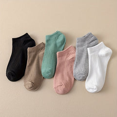 10 Pairs Solid Ankle Socks Comfortable & Breathable Low Cut Women's Stockings