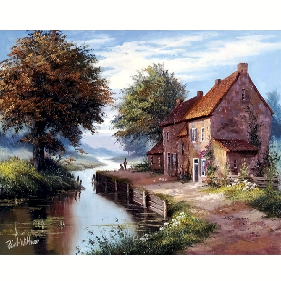Painting By Numbers Kits House Landscape Coloring 40x50cm