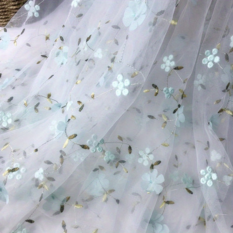 3D Embroidered Floral Tulle Lace Fabric for DIY Dress & Crafts