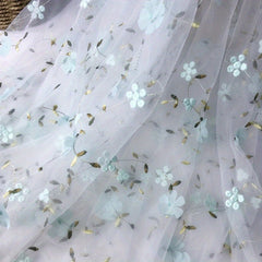 3D Embroidered Floral Tulle Lace Fabric for DIY Dress & Crafts