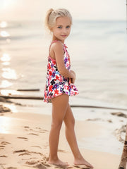 Toddler Girl's Floral One-piece Swimsuit Stretchy Bathing Suit