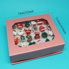 24 Pieces Girl Jewelry Ring Adjustable Christmas Kids Play Rings