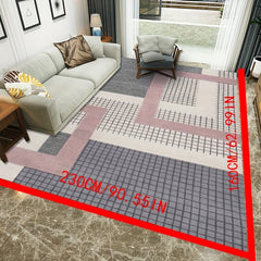 Modern Abstract Shaggy Rug Soft and Comfy Non Slip Machine Washable