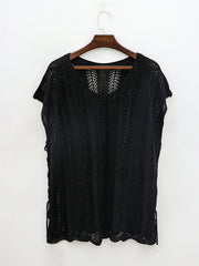 Sheer Cover Up Embroidered Drawstring Dress