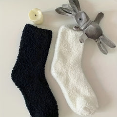 4 Pairs Fuzzy Socks Warm Mid Tube Women's Stockings