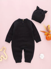 Baby Pumpkin Graphic Knit Bodysuit & Hat Set