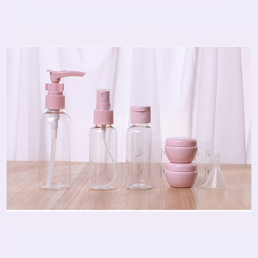 6Pcs Travel Bottles Set Mini Empty Plastic Pump Spray Squeeze Bottles
