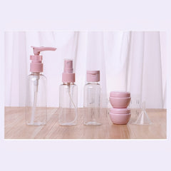 6Pcs Travel Bottles Set Mini Empty Plastic Pump Spray Squeeze Bottles