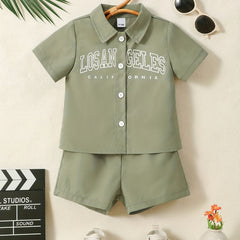 2pcs Baby Boys Los Angeles Shirt & Shorts Set