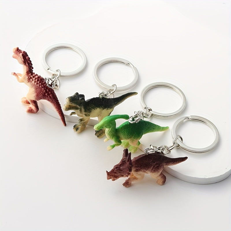 4pcs Dinosaur Animal Key Chains Resin Keychain for Boys