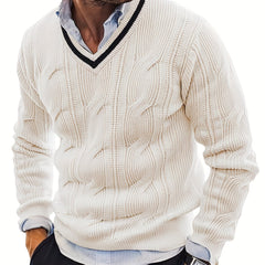 Vintage V Neck Pullover Sweater for Men