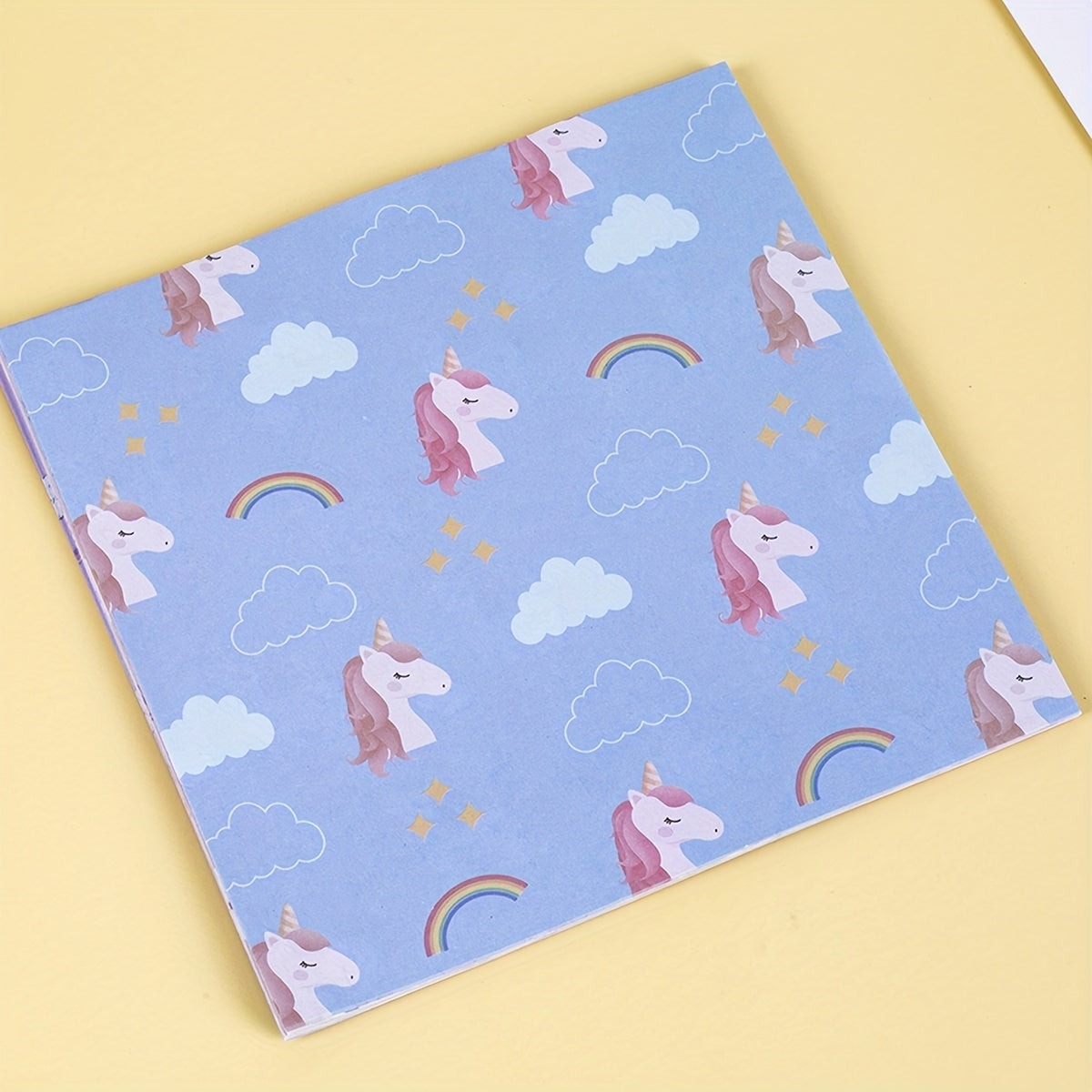 Cartoon Unicorn Origami Paper Kit 50 Sheets Double Sided 15x15cm Arts Crafts