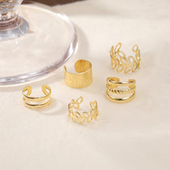 5pcs Leaf Shaped Ear Clip Fine Jewelry