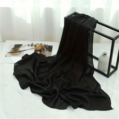 Silk Yarn Scarf Solid Chiffon Hijab Soft Breathable Headscarf