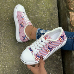 4th July Women's Star Graphic Canvas Low Top Sneakers