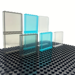 5pcs DIY Building Block Transparent Door Window Frame Wall City Panel Bricks