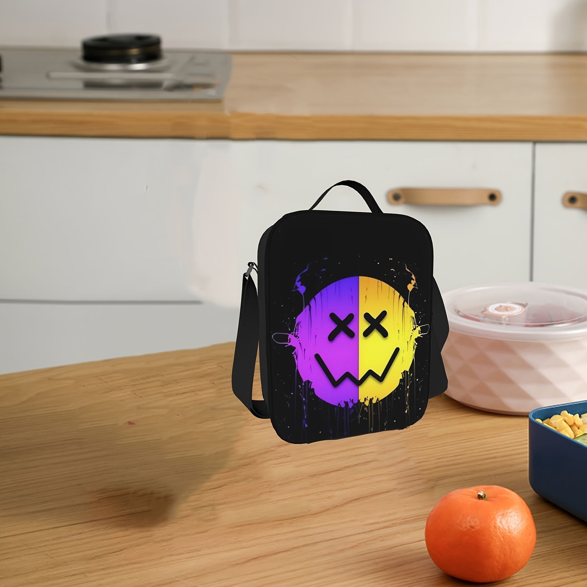 Pattern Insulated Lunch Bag Portable Reusable Cooler for Office Picnic Outdoor