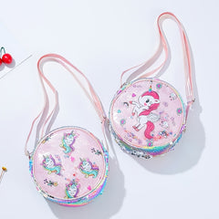 Glitter Sequin Rainbow Unicorn Crossbody Bag Coin Purse Kids Accessories