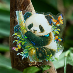10 Sheets Sparkling Panda Sticker Pack Baby Series Light Journal Decoration