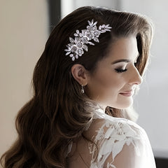 Rhinestone Bridal Side Comb Handwoven Crystal Headdress