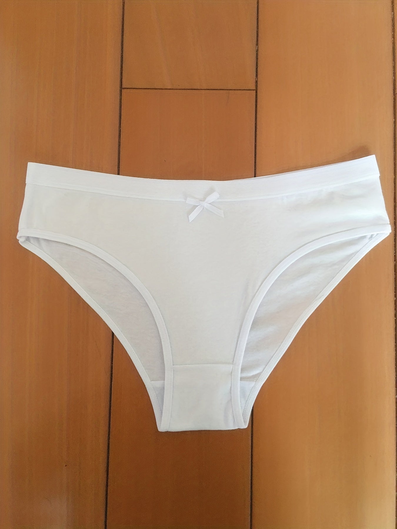 5pcs Low Waist Bow Tie Panties Women's Lingerie