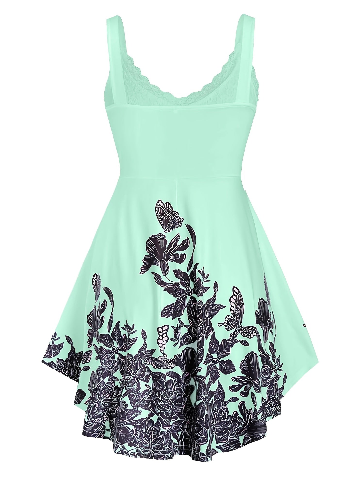 Y2K Floral Lace A Line Dress Strapless Casual Women's Clothing