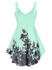 Y2K Floral Lace A Line Dress Strapless Casual Women's Clothing