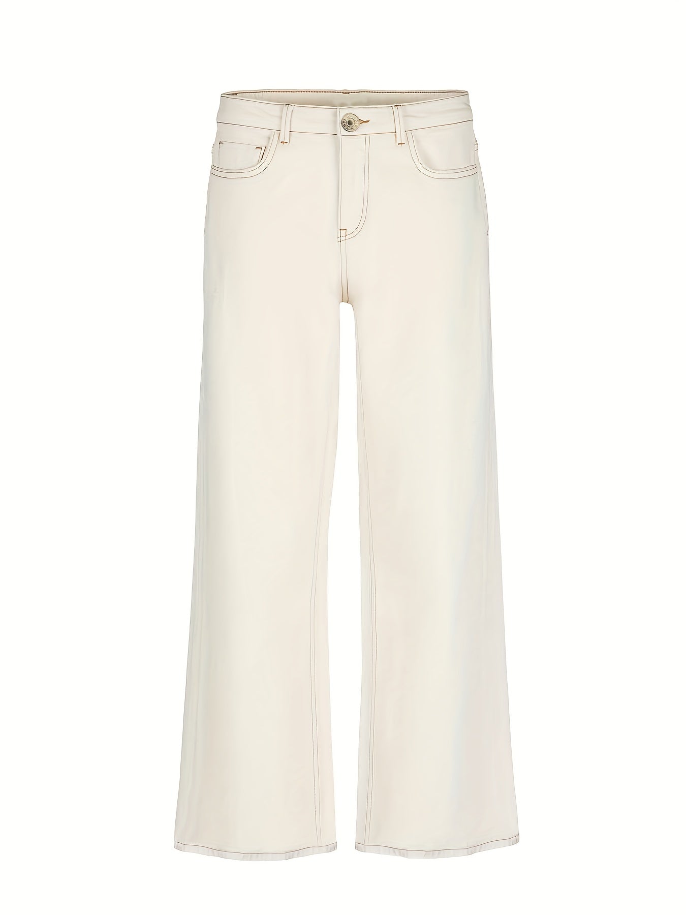 Straight Leg Denim Pants Loose Fit Ankle Length Jeans