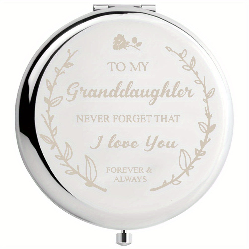 Engraved Compact Mirror Unique Mothers Birthday Wedding For Granddaughter