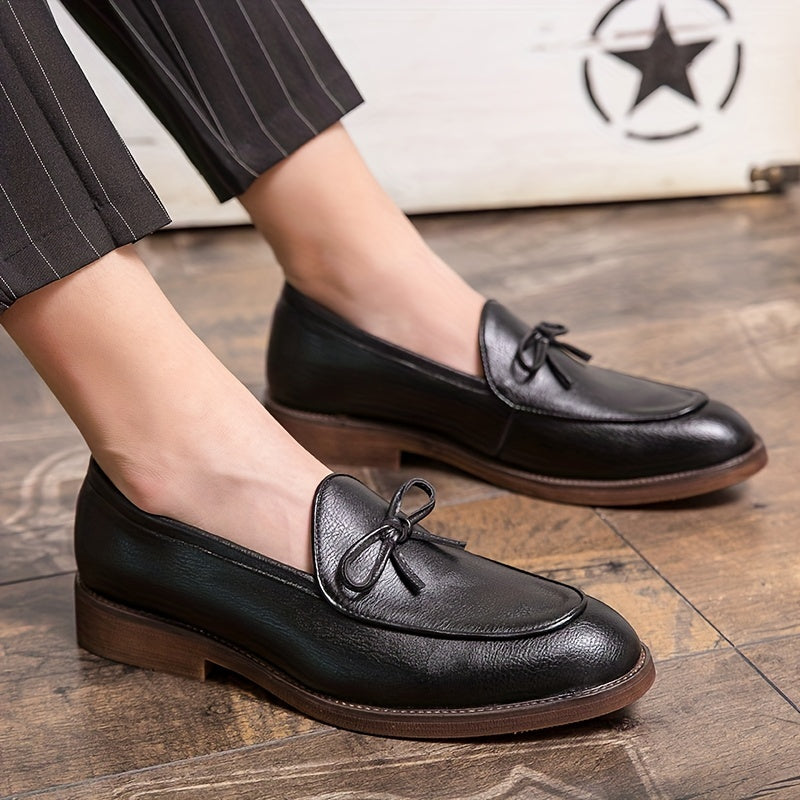 Men's Bowknot Loafer Shoes Non slip Slip On Shoes