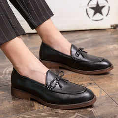 Men's Bowknot Loafer Shoes Non slip Slip On Shoes