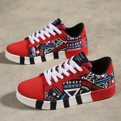 Pattern Lightweight Skate Shoes Breathable Wear Resistance Outdoor Sneakers
