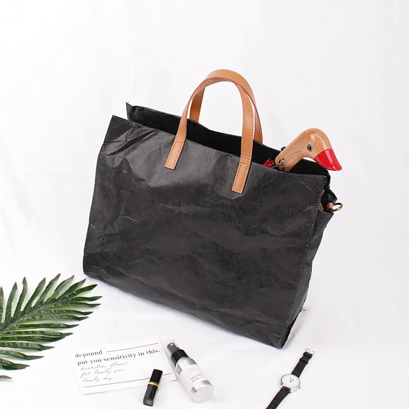 Retro Big Kraftpaper Large Tote Bag for Women