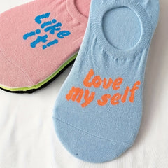 5 Pairs Letter Print Low Cut Ankle Socks Women's Stockings