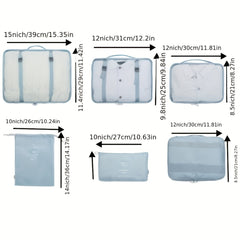 6pcs Travel Clothes Storage Bag Drawstring Organizer Set