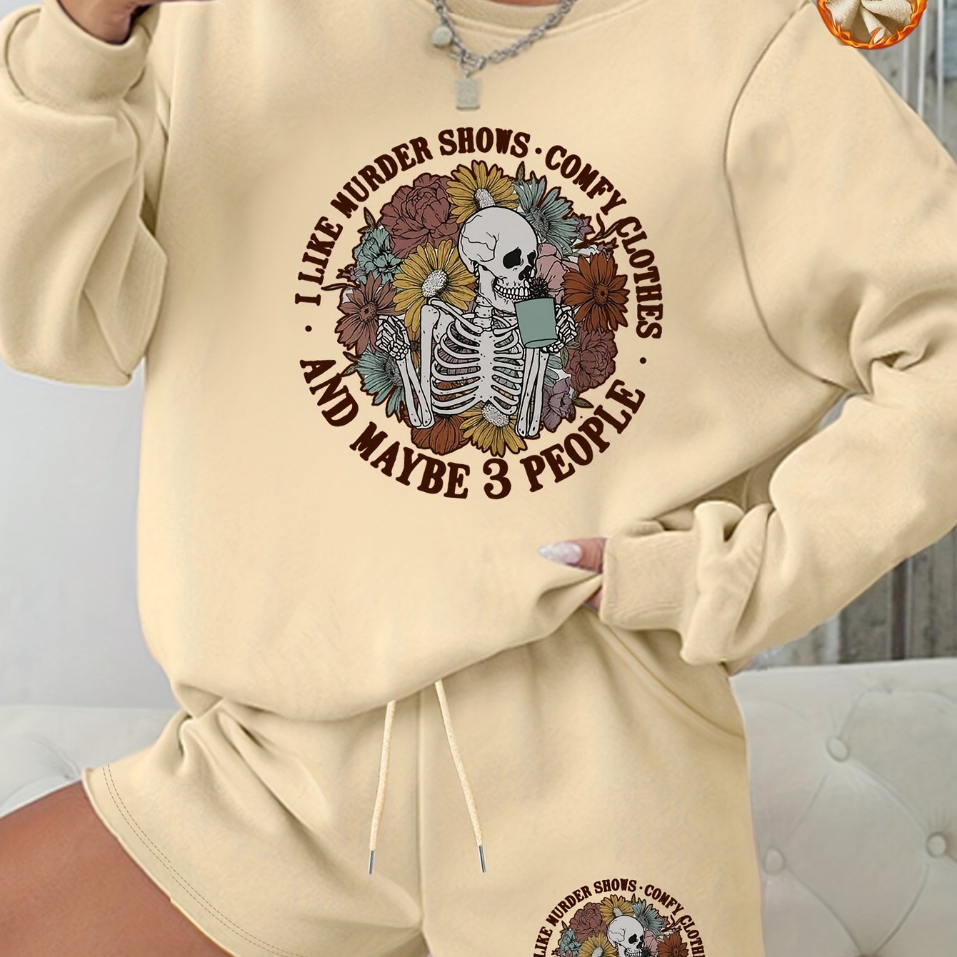 Halloween Sweatshirt & Shorts 2 Pc Set