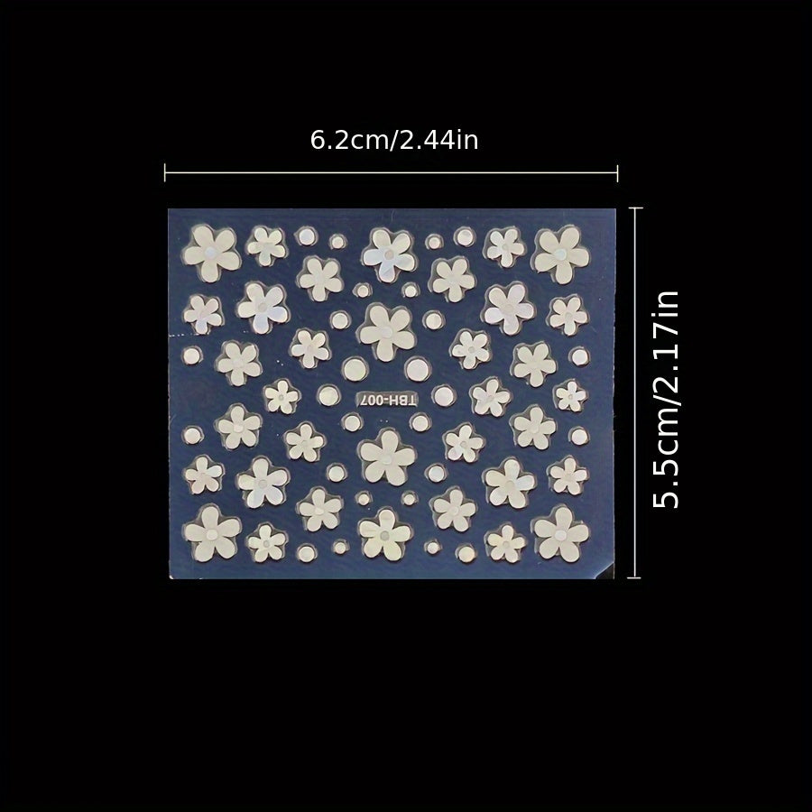 30pcs 3D Fantasy Nail Art Stickers: Glittery Patterns Stars Hearts Snowflakes