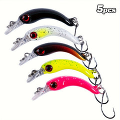 5pcs Floating Minnow Fishing Lure Set Single Hook Tackle Freshwater Trout Bass