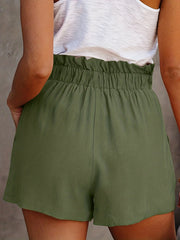 Dual Pockets Tie Front Casual Shorts for Spring & Summer