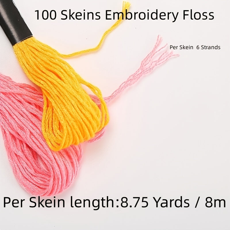 100pcs Rainbow Embroidery Floss Cross Stitch Thread