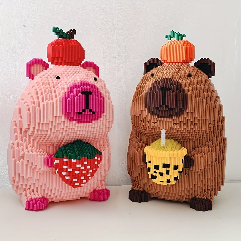 Capybara Couple Puzzle Building Blocks DIY Craft Kit for Teens & Adults