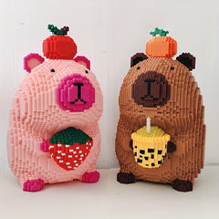 Capybara Couple Puzzle Building Blocks DIY Craft Kit for Teens & Adults